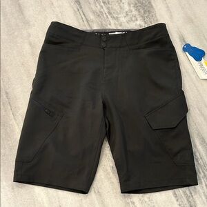 NWT Fox Racing Ranger Cargo Shorts sz 32 Black w Padded Liner Shorts